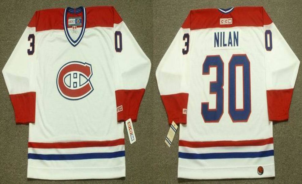 2019 Men Montreal Canadiens #30 Nilan White CCM NHL jerseys